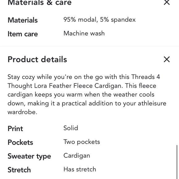 THREADS 4 THOUGHT
Lora Feather Fleece Cardigan - Picture 5 of 5